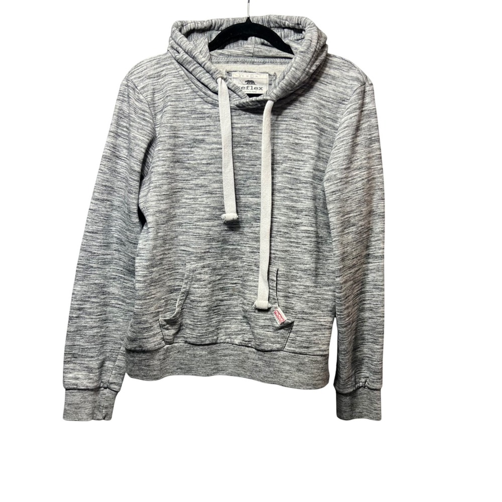 Reflex‎ Hoodie Pullover Sweatshirt Drawstring Pockets Heather Gray Large